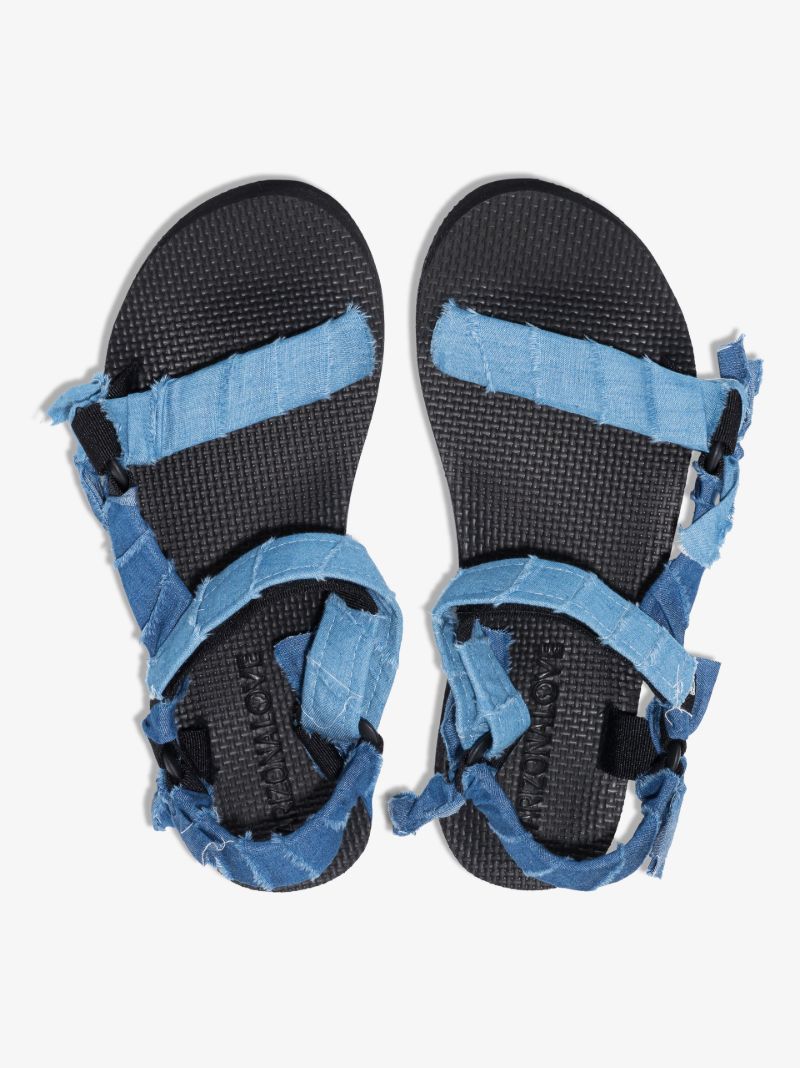 Blue Trekky Denim Knotted Sandals