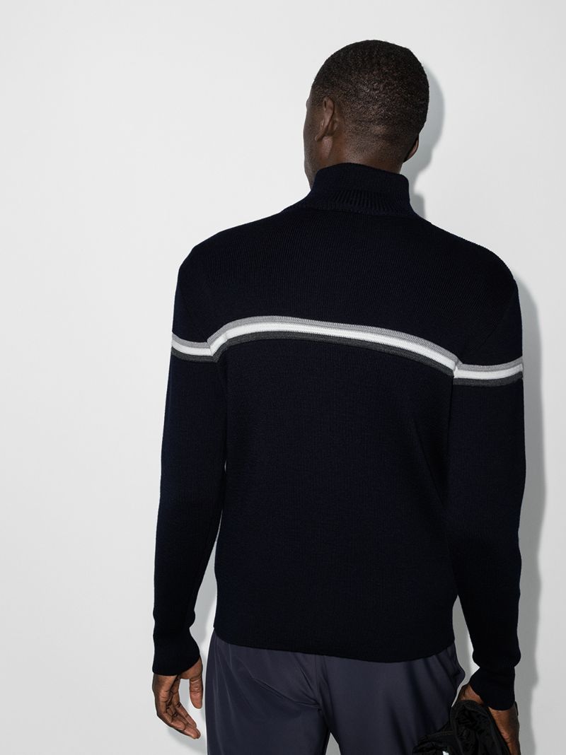 Wengen Fiz 2 Striped Wool Zip-up Sweater