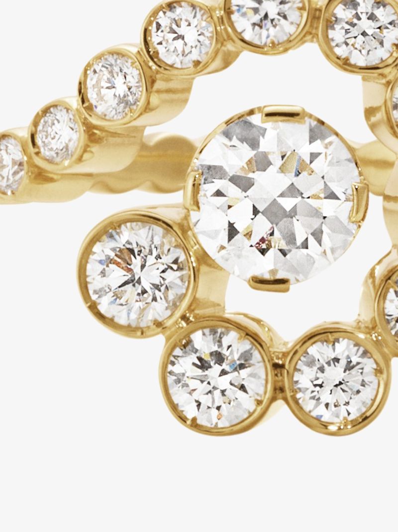 18k Yellow Gold Escargot De Diamant Diamond Ring