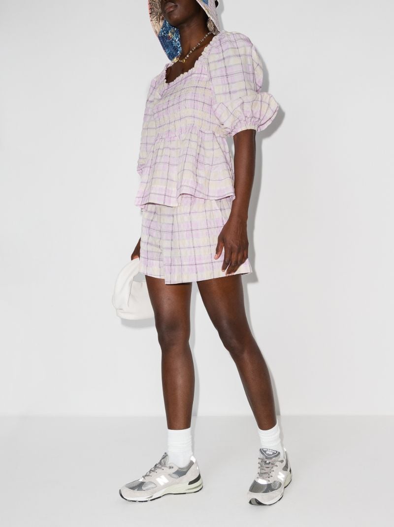 Pink Checked Seersucker Shorts