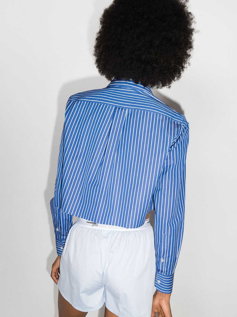 Striped Cropped Cotton Shirt