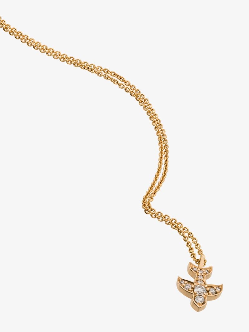 18k Yellow Gold Petite Paloma Diamond Necklace