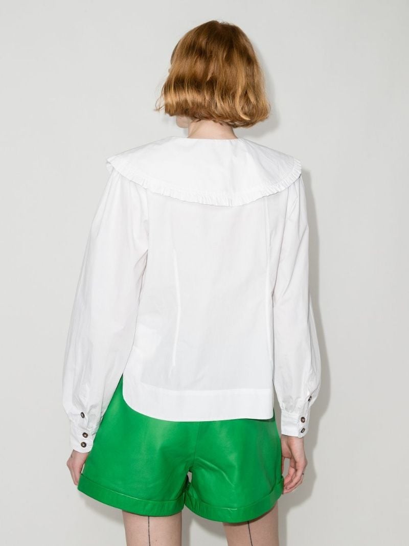 Oversized Collar Organic Cotton Blouse