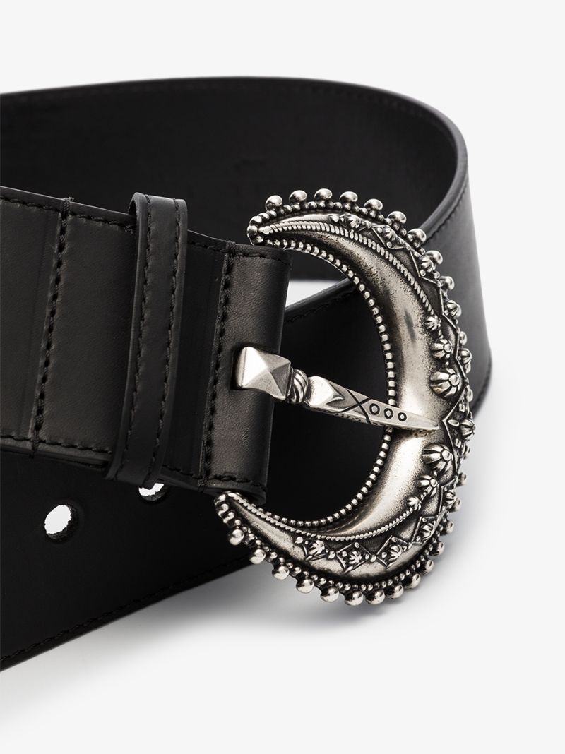 Black Cresent Leather Belt