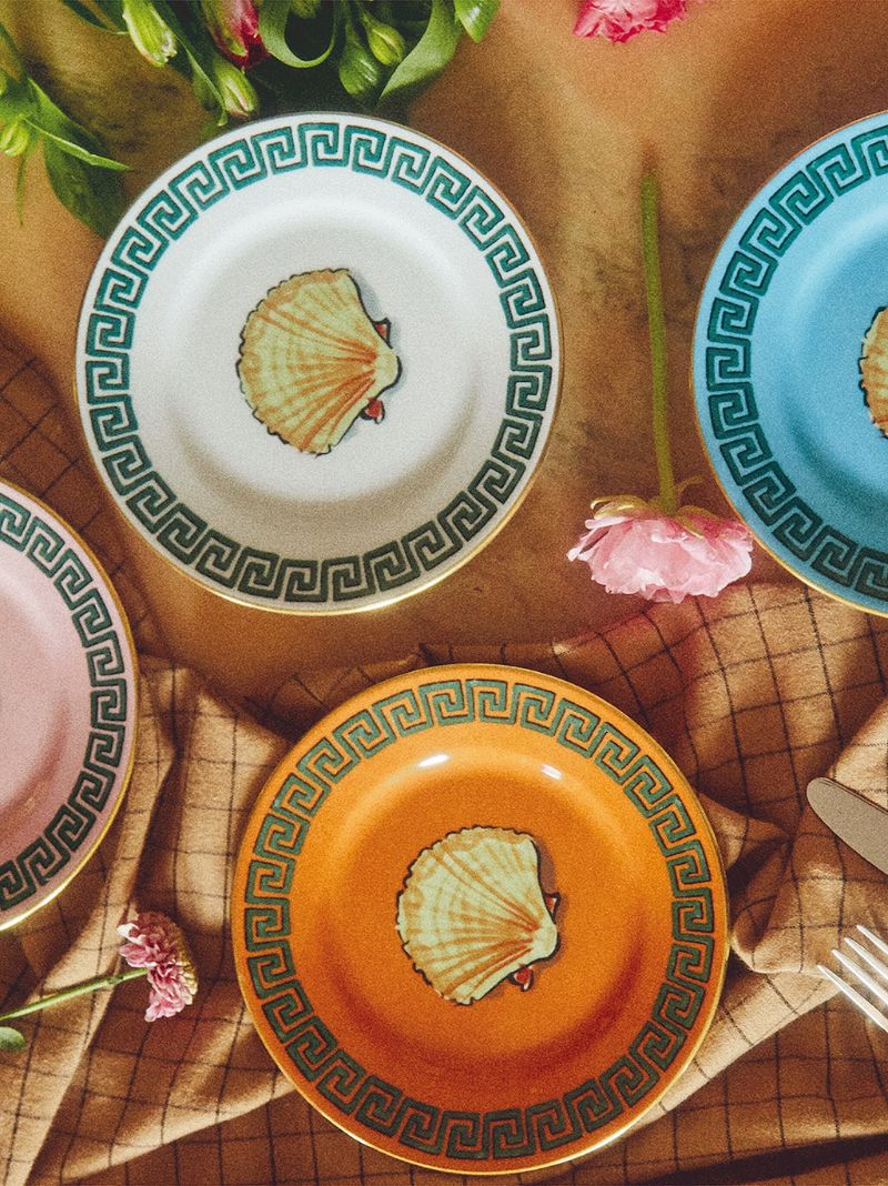 Multicolour Il Viaggio Di Nettuno Bread Plates Set