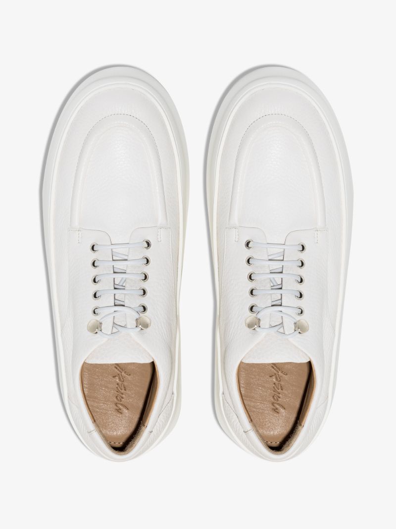 White Cassapana Leather Derby Shoes