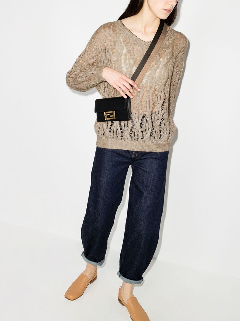 V-neck Cable Knit Sweater