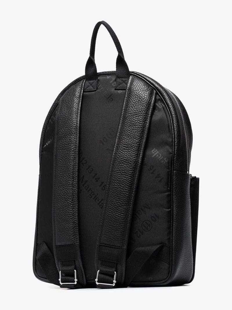 Black Four-stitch Leather Backpack