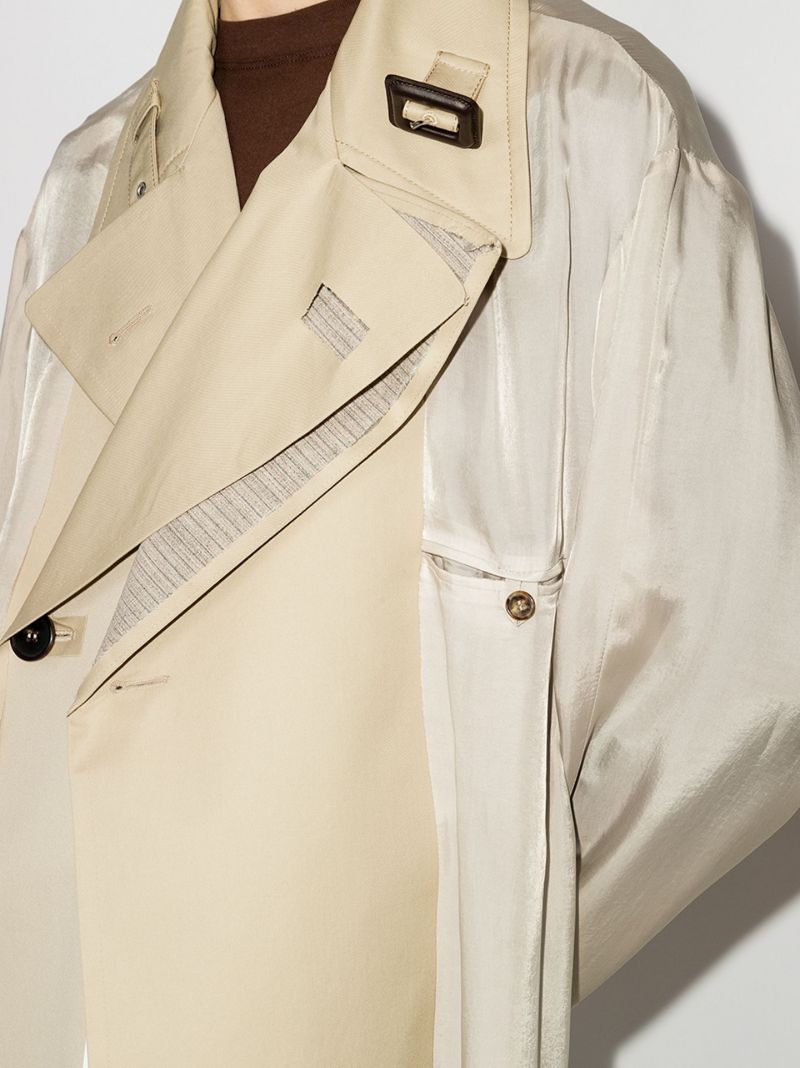 Contrast Panel Trench Coat