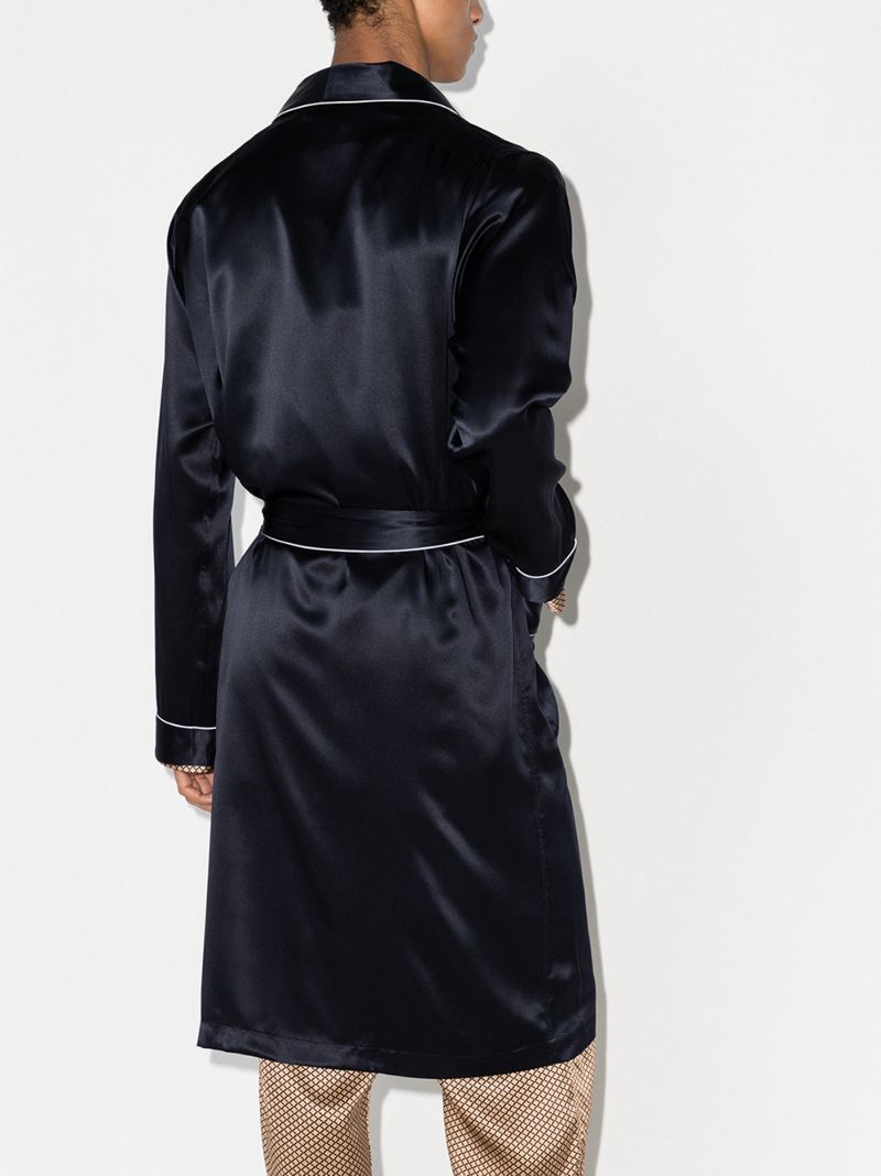 Blue Long Silk Robe