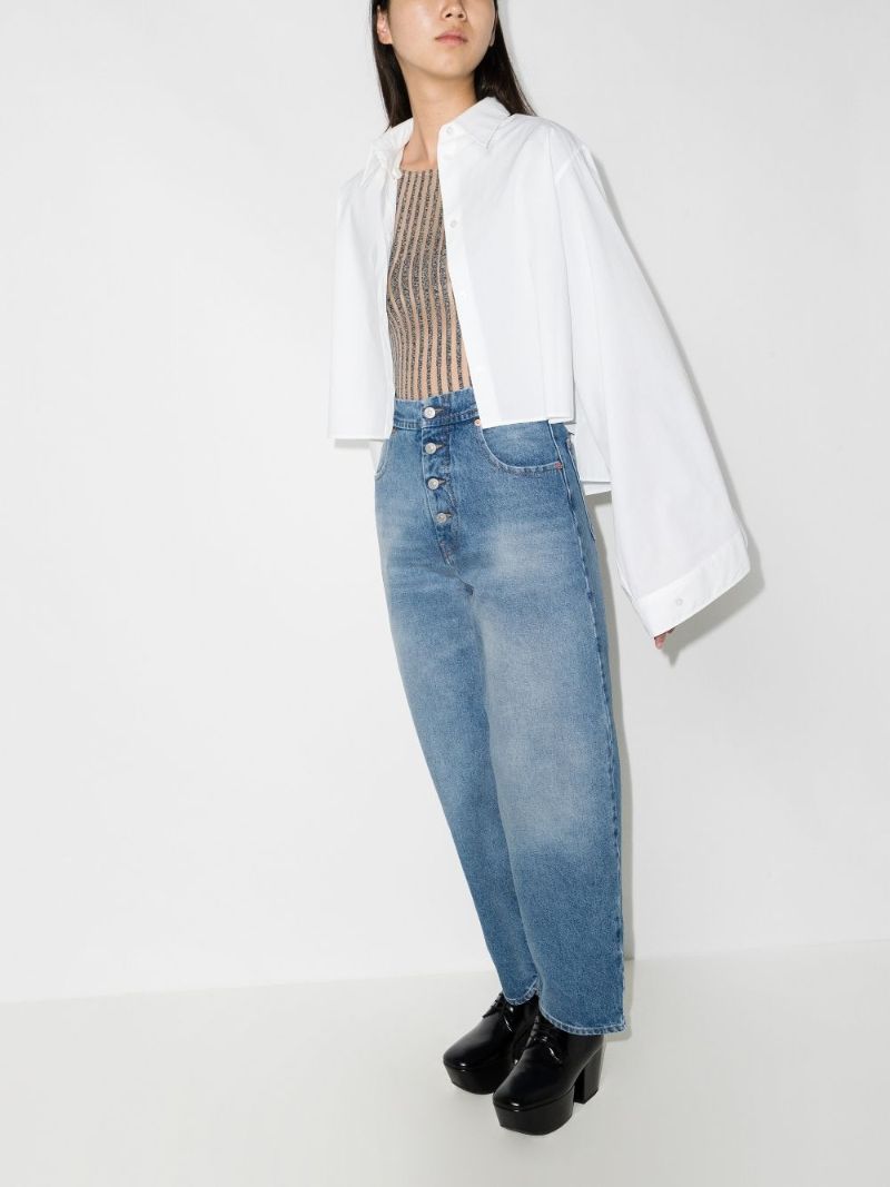Cropped Wide Leg Jeans