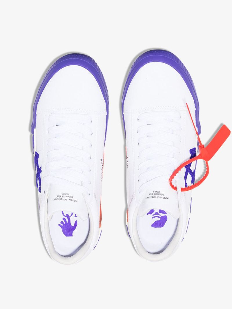 White Vulcanised Low Top Sneakers