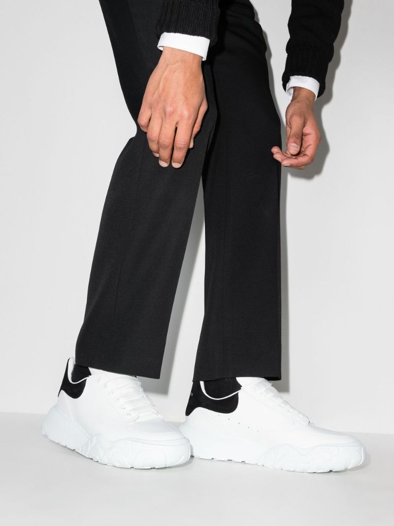White and Black Oversized Court Sneakers