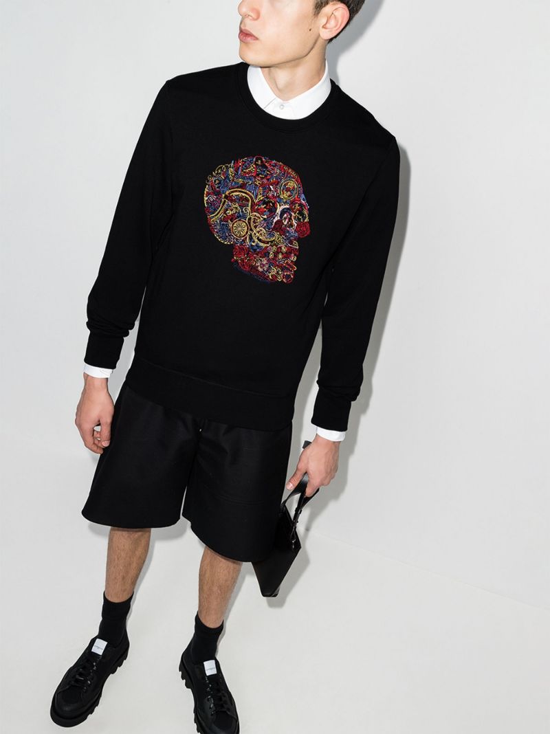 Embroidered Skull Sweatshirt