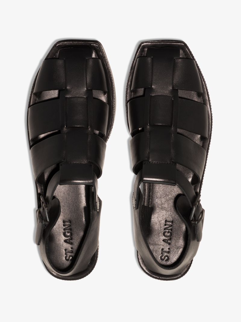 Black Axel Leather Sandals