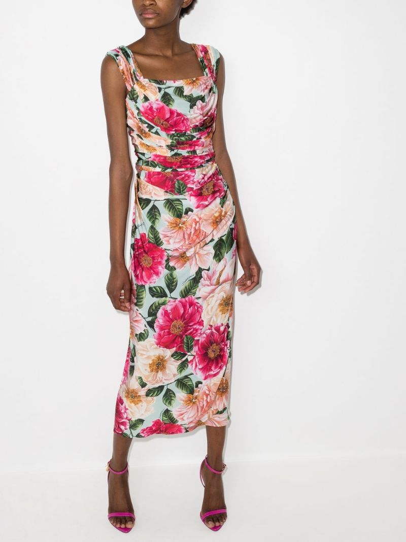 Floral-print Midi Dress