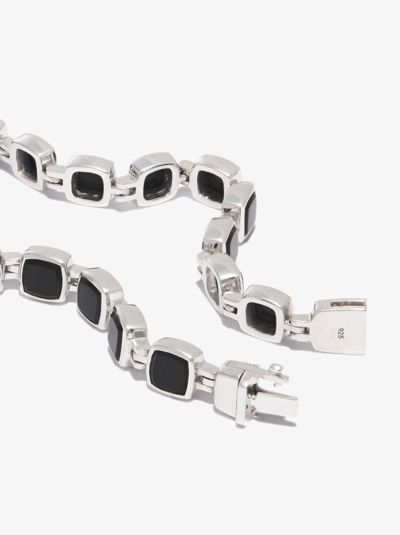 Sterling Silver Cushion Onyx Bracelet