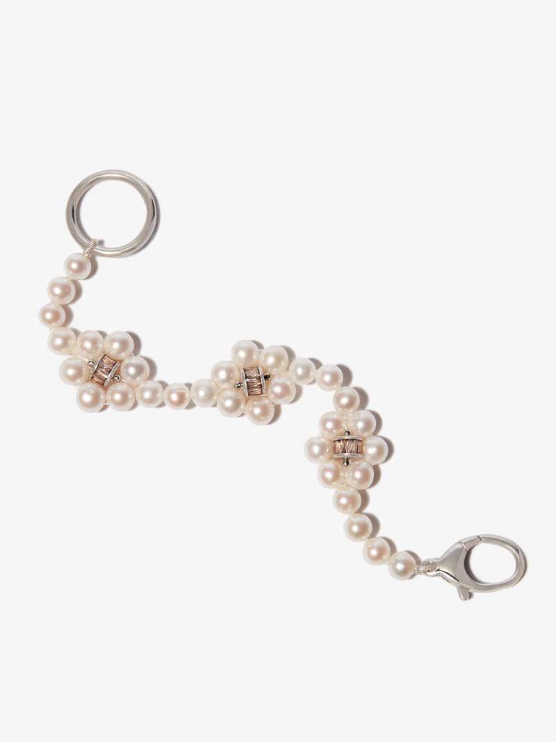Sterling Silver Freshwater Pearl and Crystal Bracelet