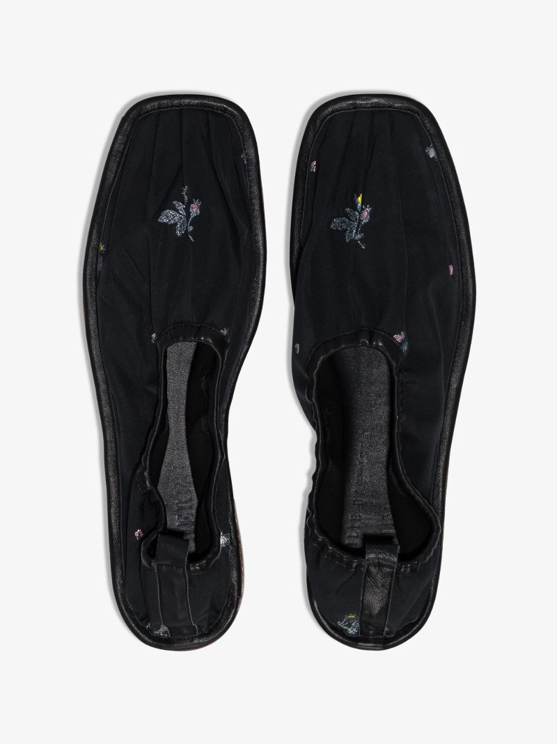 Black Hyacinth Floral Pumps