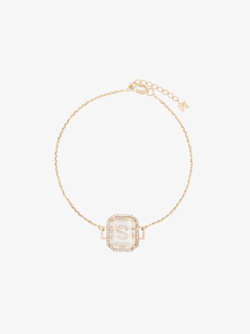 14k Yellow Gold S Initial Diamond Bracelet