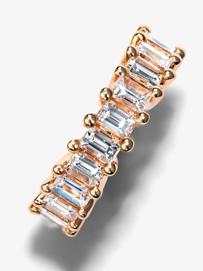 14k Rose Gold Mini Hoop Diamond Earring