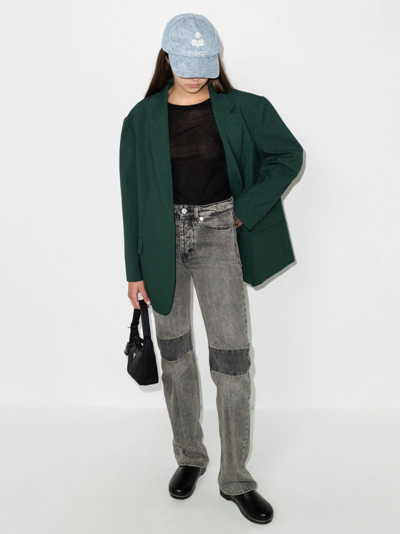 Extended Linear Straight Leg Jeans