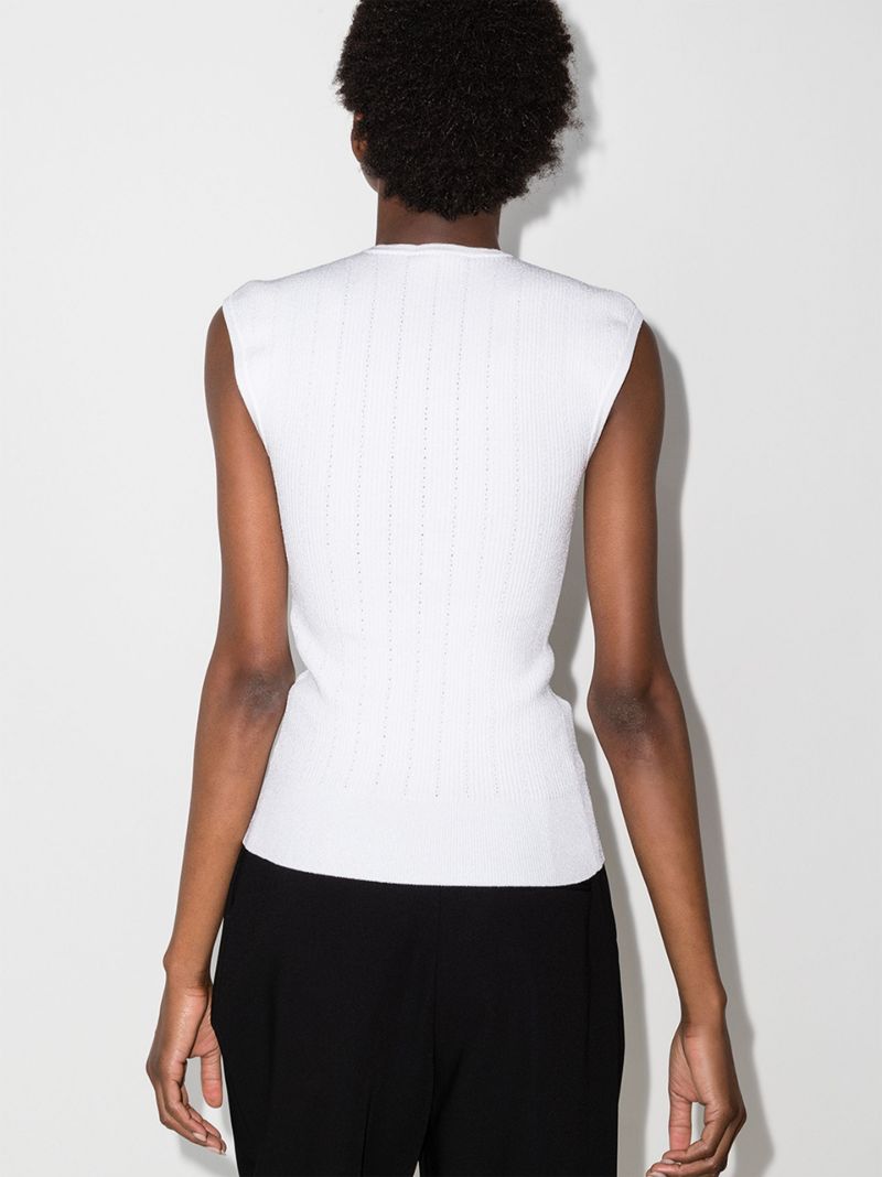 Sleeveless Ribbed Knit Top