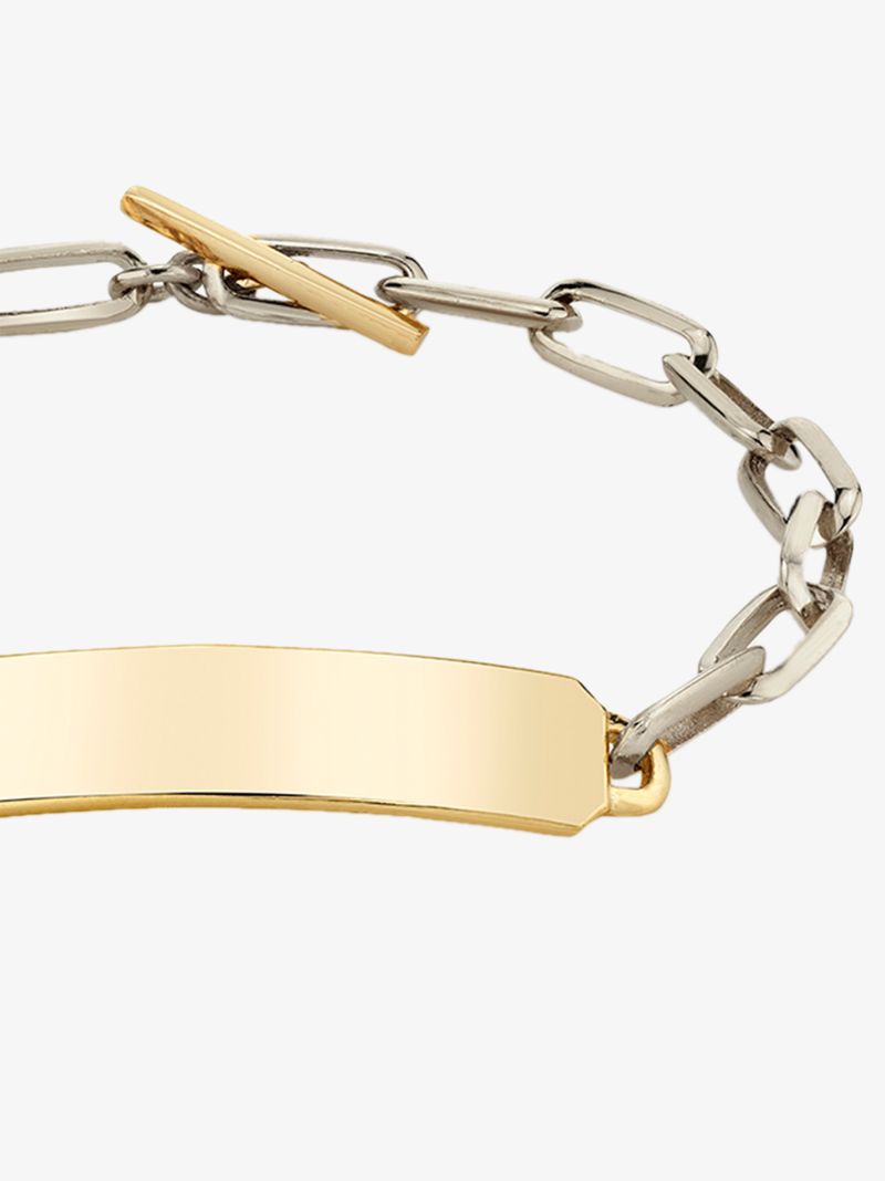 18k Yellow Gold Og Id Chain Bracelet