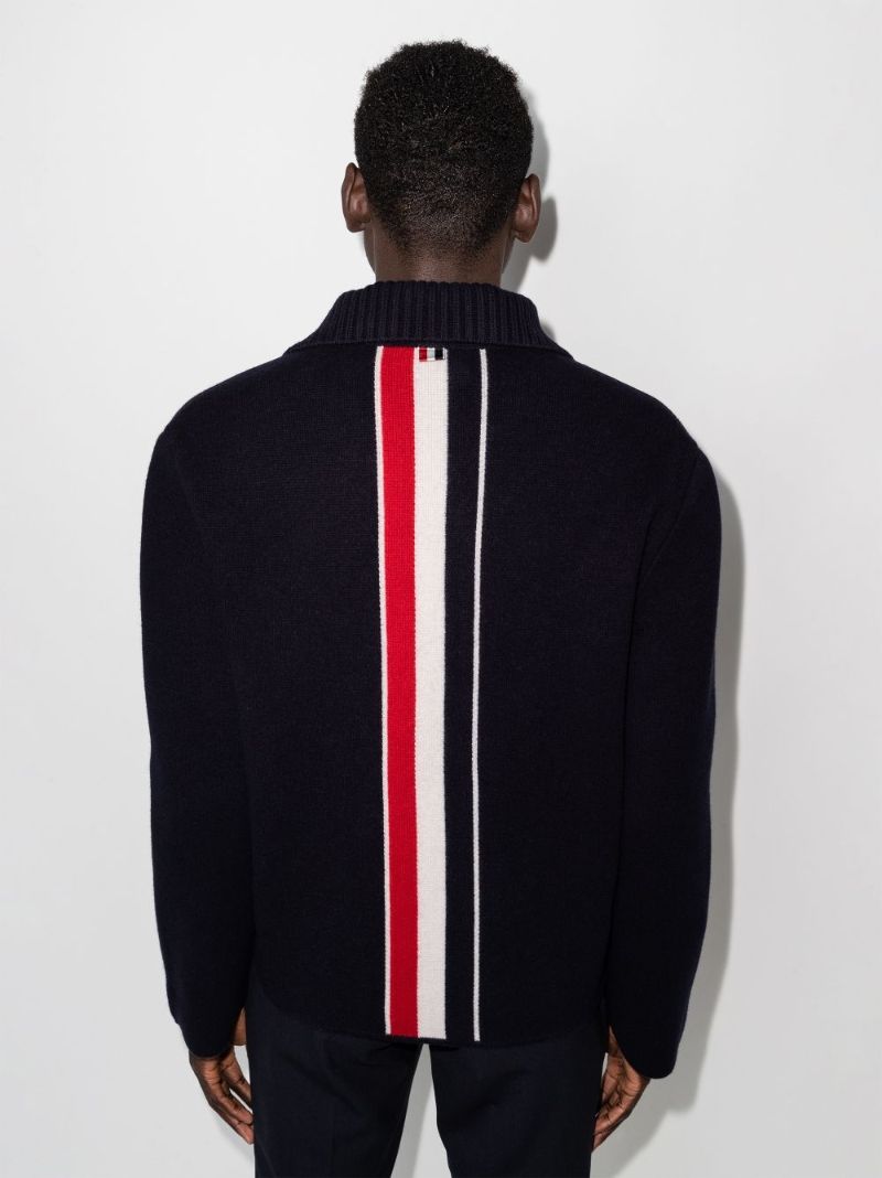 Blue Rwb Stripe Merino Wool Jacket