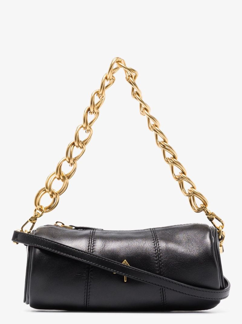 Black Xx Mini Cylinder Leather Shoulder Bag