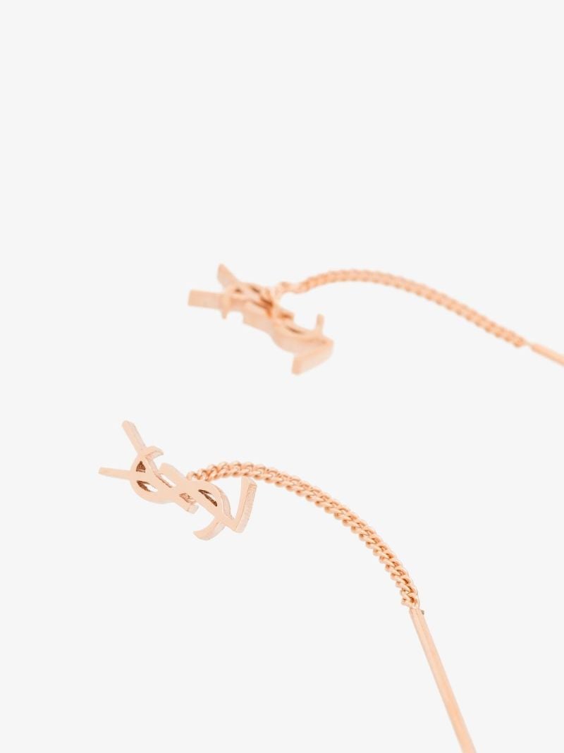 Rose Gold Tone Opyum Monogram Threader Earrings