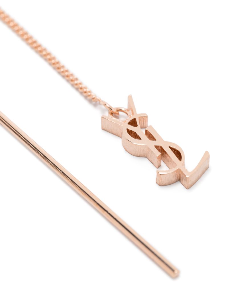 Rose Gold-tone Logo Drop Earrings