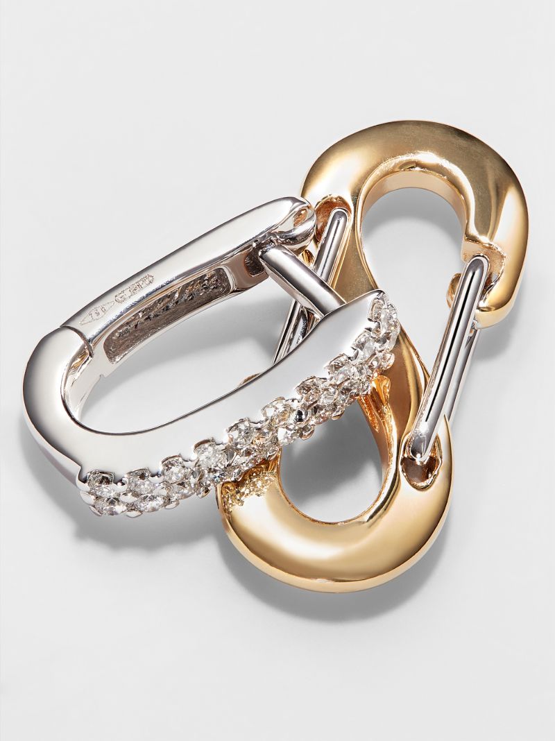 18k White and Yellow Gold Romy Small Diamond Earring