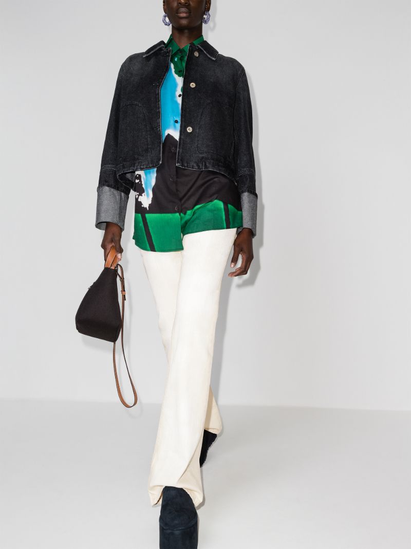 Paint Effect Bootcut Jeans