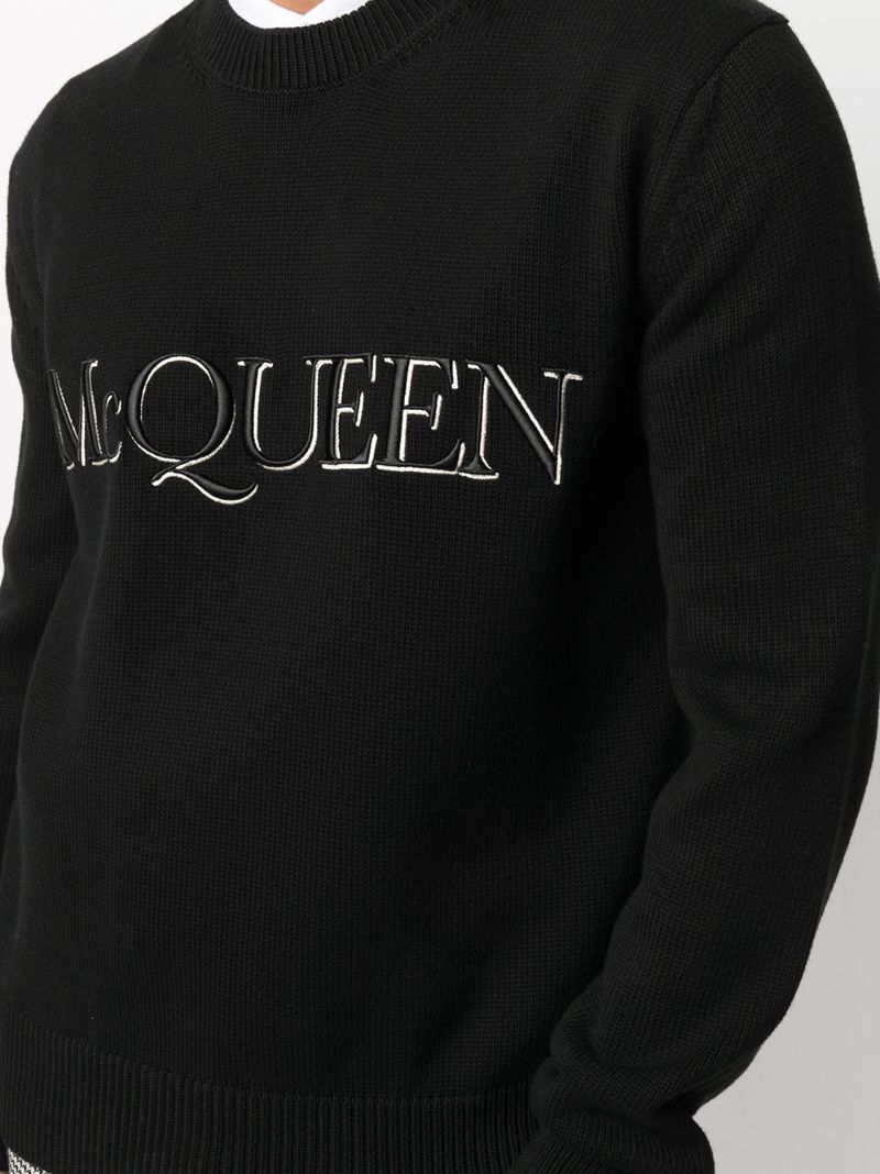 Black Embroidered Logo Sweater