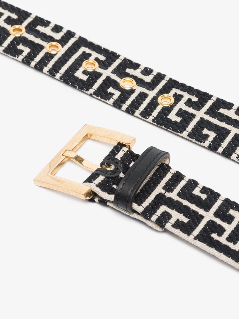 Black and White Monogram Jacquard Belt