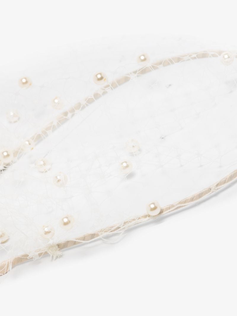 Neutral Voilette Pearl Veil Headband