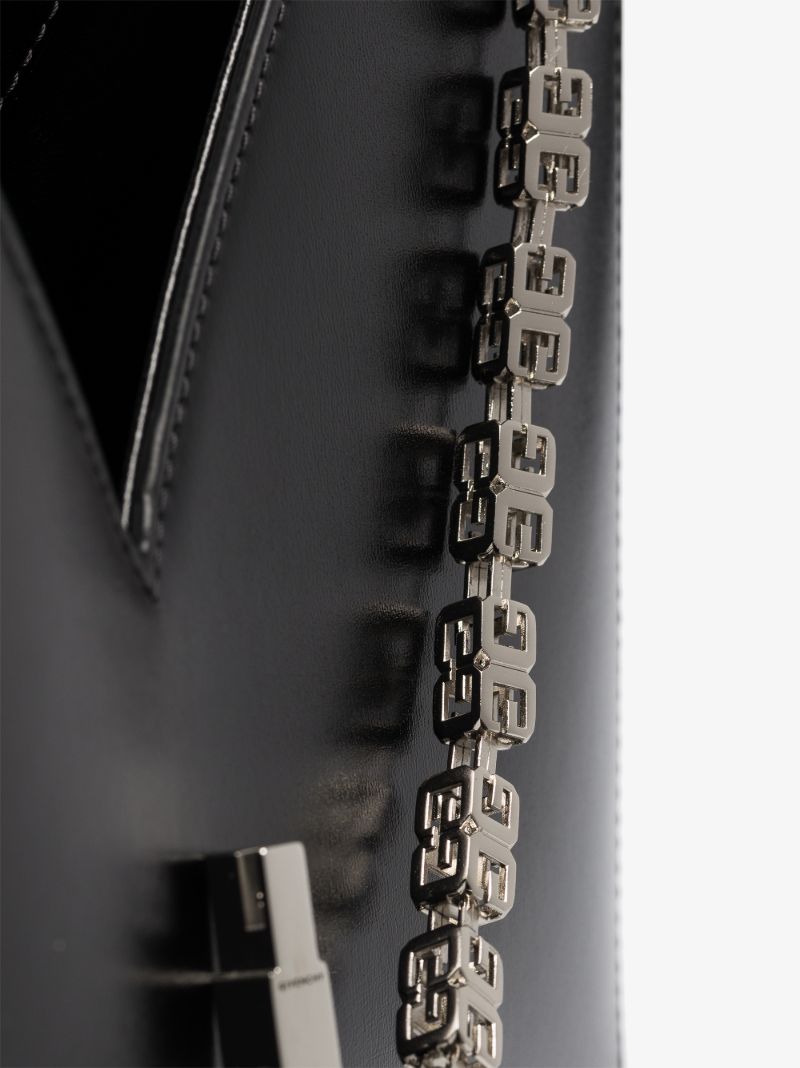 Black Cut Out Small Leather Cross Body Bag