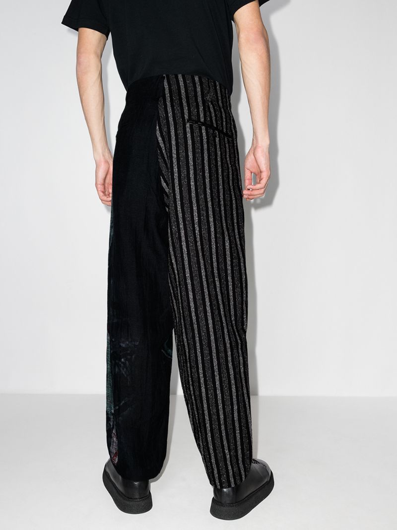 Loose Fit Patchwork Trousers