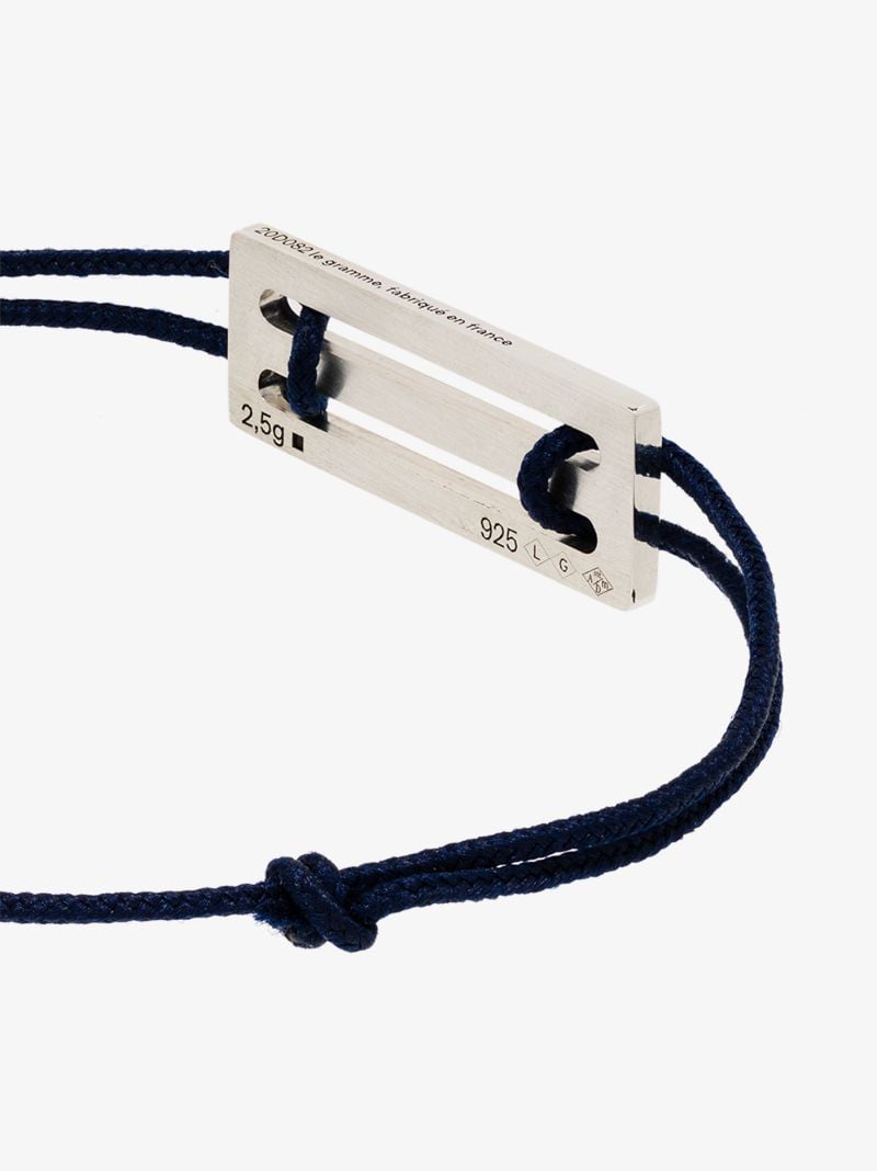 Sterling Silver Le 2.5g Punched Cord Bracelet