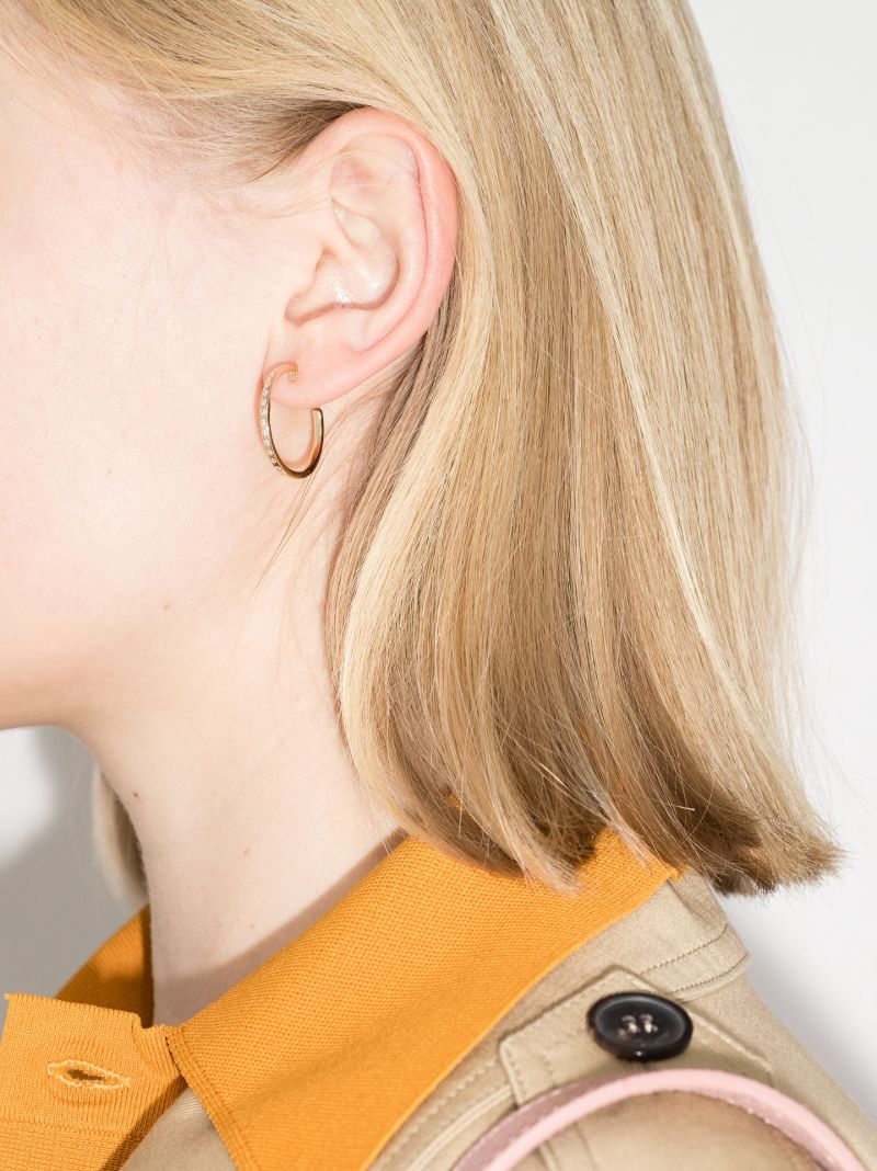 14k Yellow Gold Zoe Louise Diamond Hoop Earrings