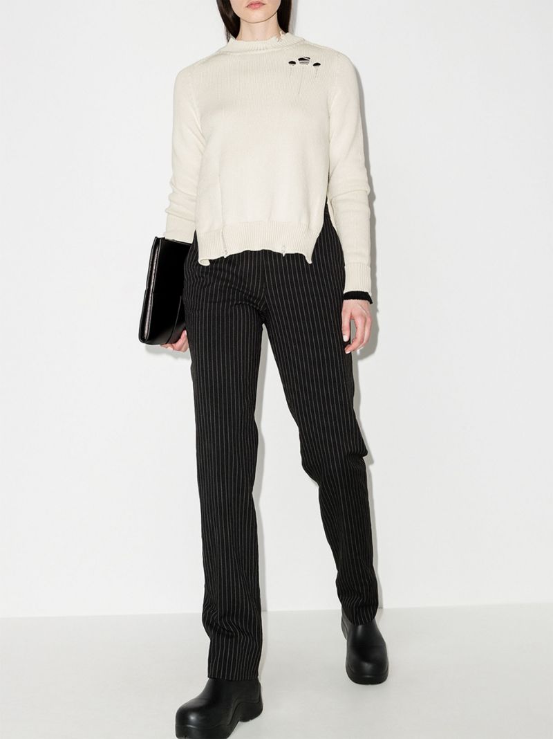 Distressed Raglan Sleeve Sweater