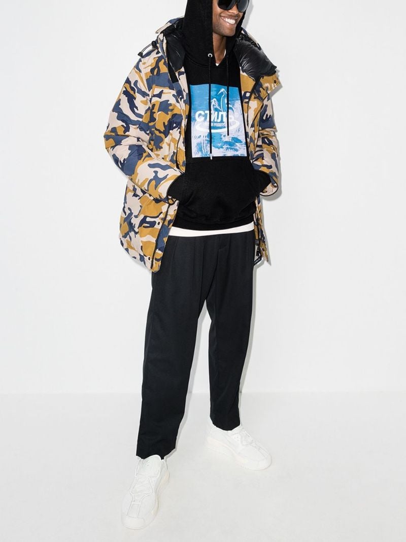 Logo Patch Drawstring Hoodie