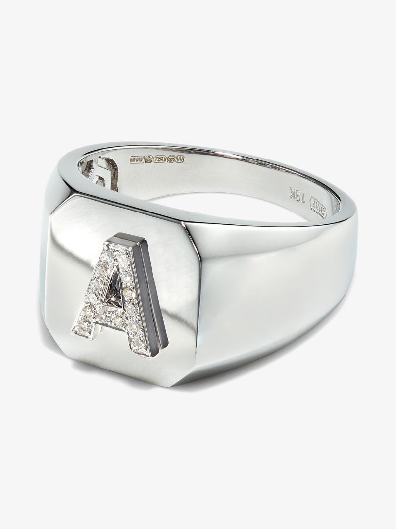 Diamond Pave Initial Ring