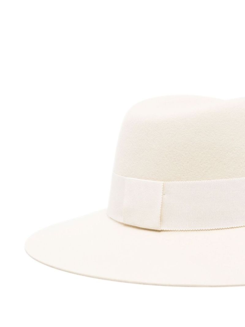 Neutral Virginie Wool Fedora Hat