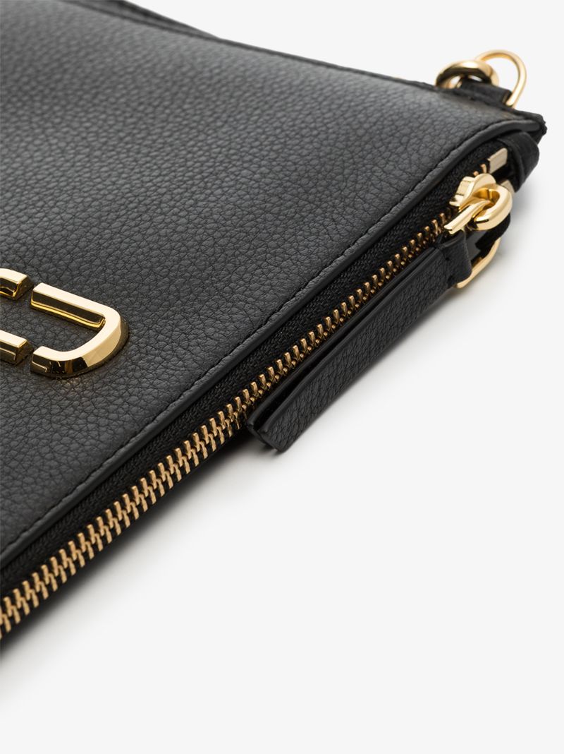 Black the Softshot Leather Wristlet Pouch