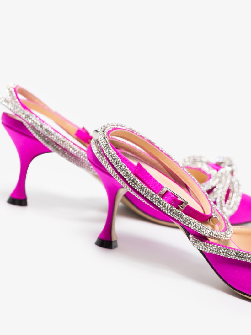 Pink Double Bow 65 Crystal Pumps