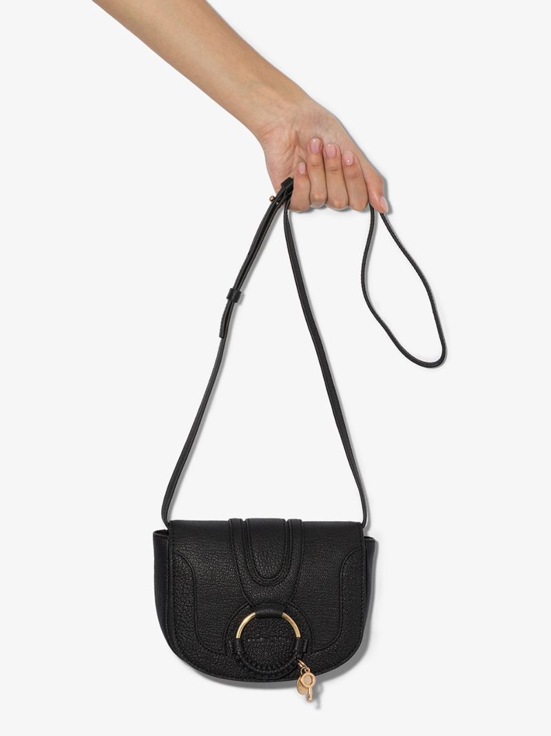 Black Hana Mini Leather Cross Body Bag