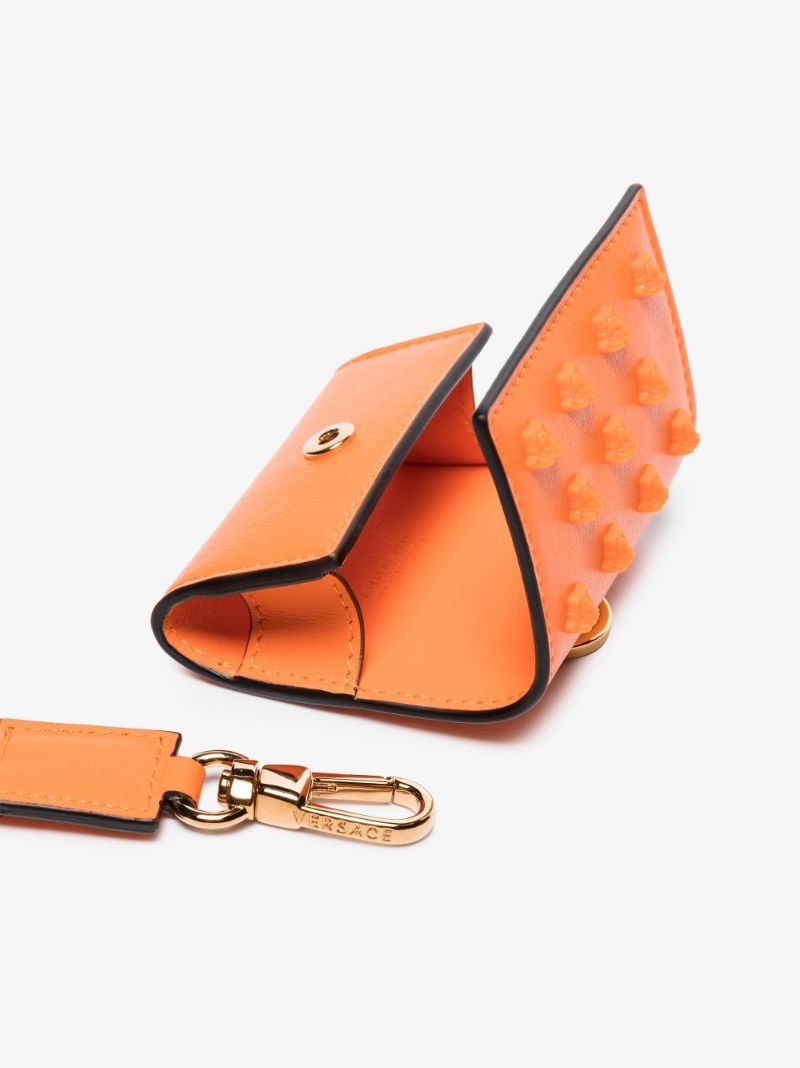 Orange Medusa Head Embellished Airpods Case