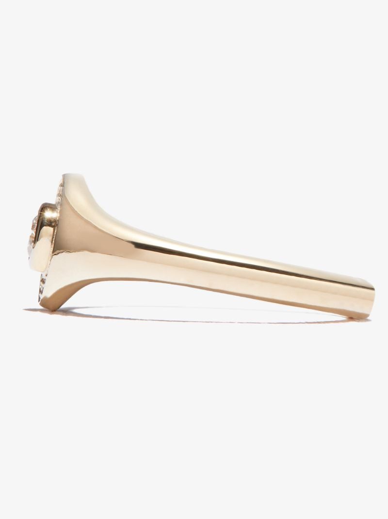 14k Yellow Gold Diamond Signet Ring